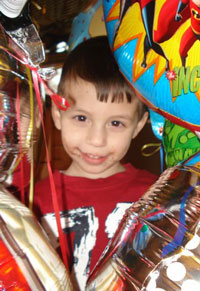 Andrew with balloons